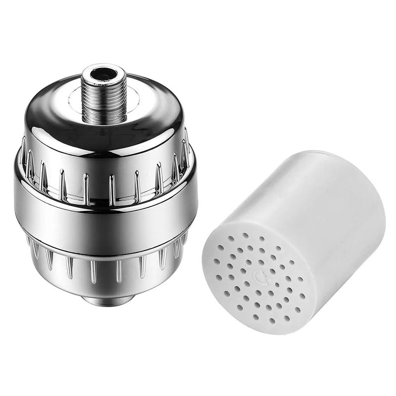 Bluejw High Output Universal Shower Filter - Silver Chrome - Multi-Stage Cartridge for Hair, Skin & Nails - Fast & Easy Replacement - Showerhead Filters - Image 1